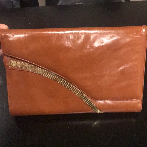 Vintage Stuart Weitzman Tan Leather Large Clutch - Picture 1 of 7